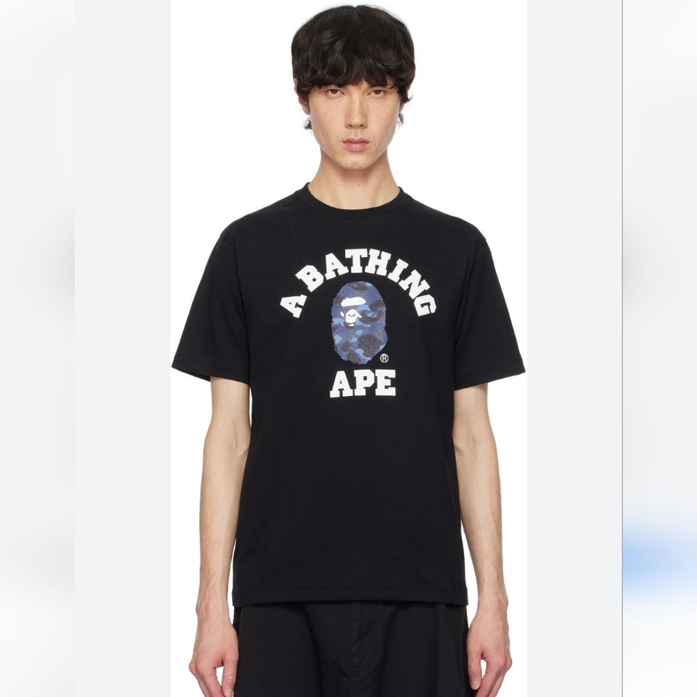 BAPE Black Color Camo College T-shirt sz M *